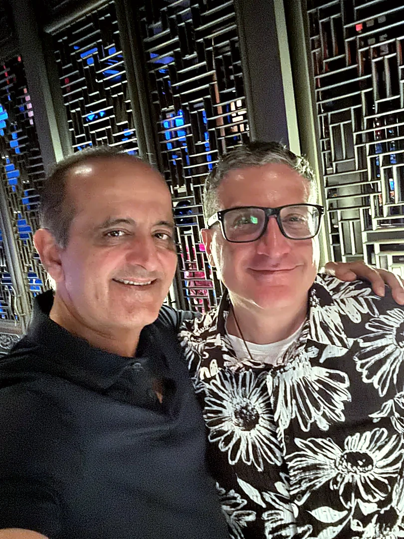 Andrew Hillman with Dr. Rajiv Dahiya in Miami Beach